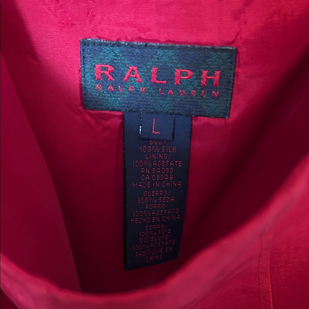 Ralph Lauren Vibrant Red Silk Top